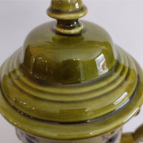 Vtg 1968 Los Angeles Potteries Pitcher Stein Cookie Jar Avacado Green  Fruit - Picture 9 of 11
